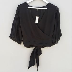 NWT Express Black Wrap Crop Top